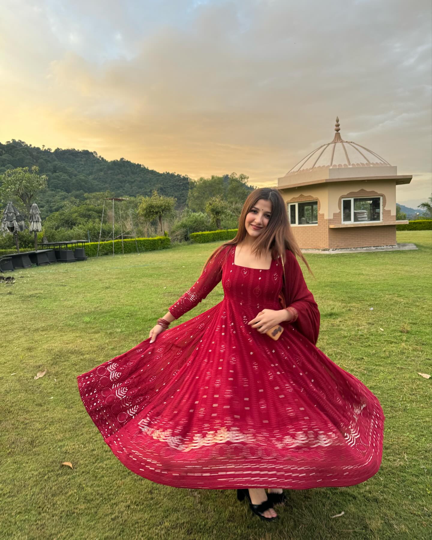 Scrumptious Maroon Anarkali