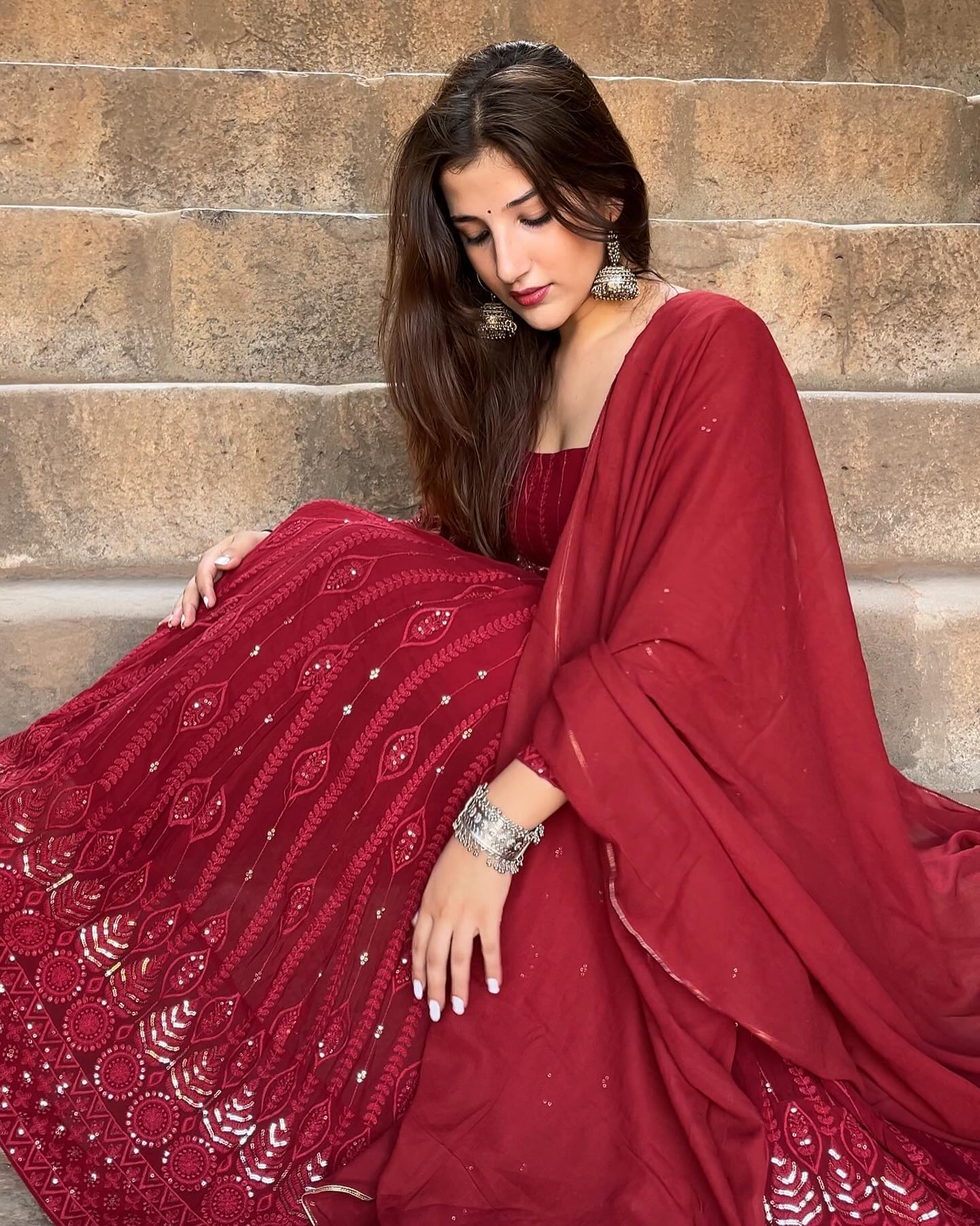 Scrumptious Maroon Anarkali