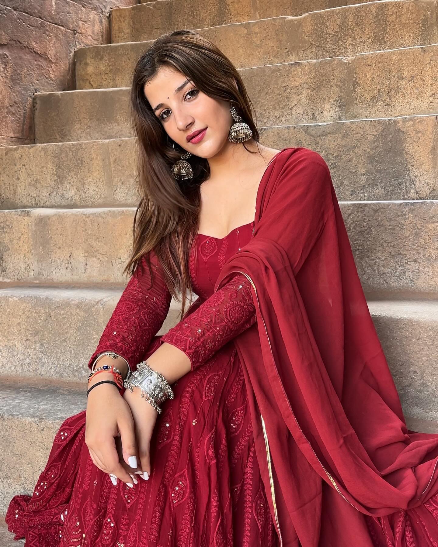 Scrumptious Maroon Anarkali